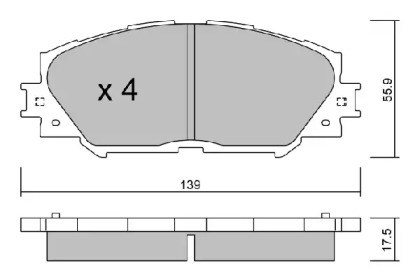 Комплект тормозных колодок BPTO-1007 AISIN